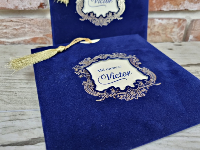 Invitatie catifea royal blue [2]