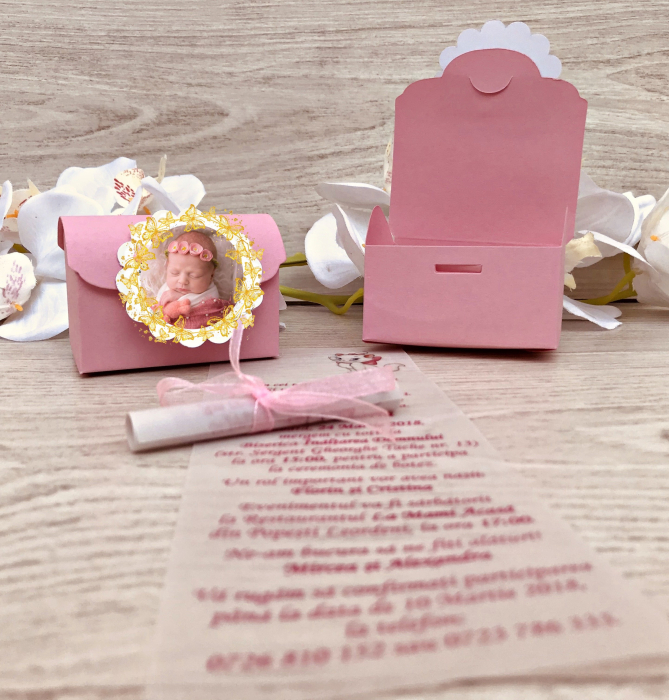 Invitatie - cufar roz F7 FOTO [3]