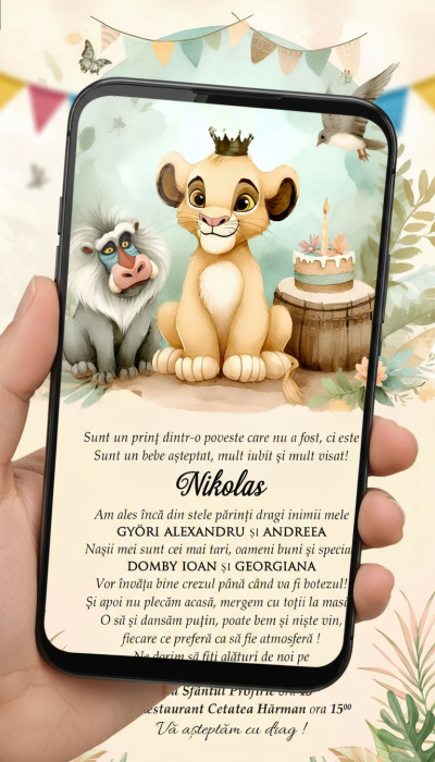 Invitatie digitala LION KING [3]
