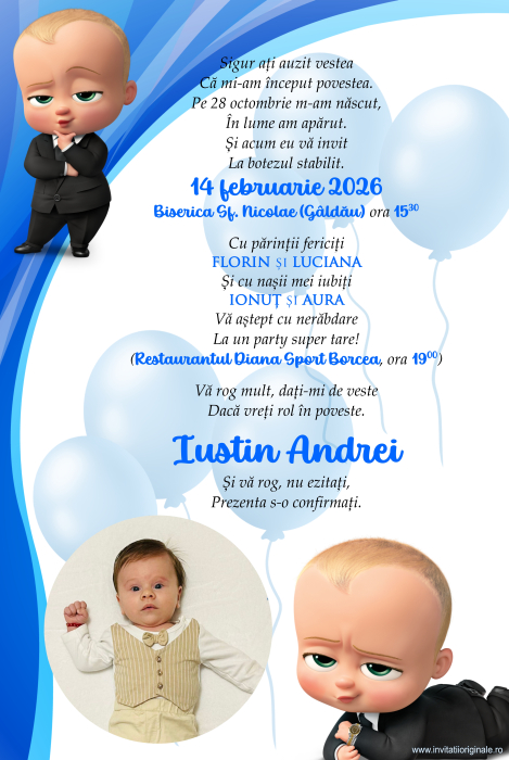 Invitatie electronica NEW BABY BOSS [2]