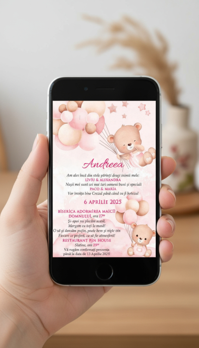 Invitatie electronica TEDDY ROZ [2]