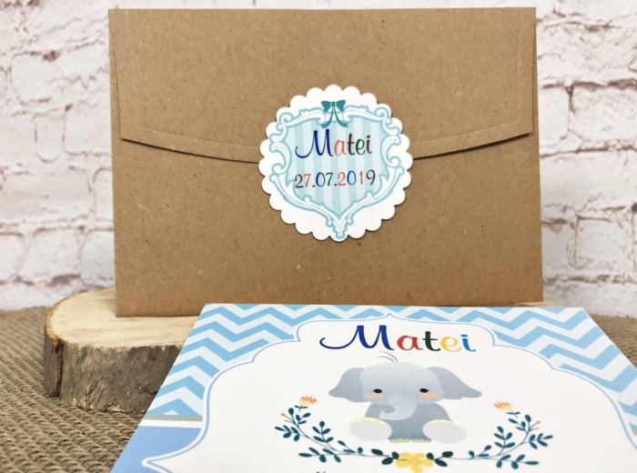 Invitatii petrecere copii - Elefantul Vesel (model craft) [5]