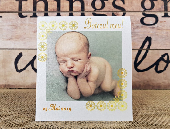 Invitatie FOTO (model auriu) [2]