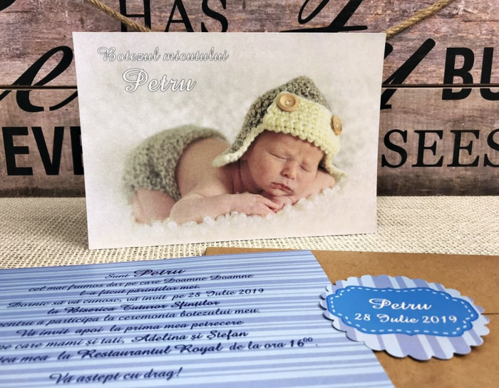 Invitatie FOTO Sweet (alb perlat) [6]