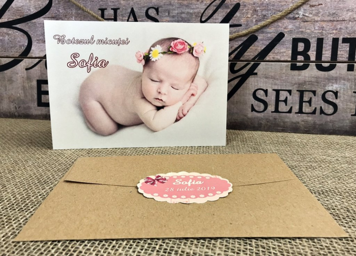 Invitatie FOTO -  Sweet PINK (alb perlat) [3]