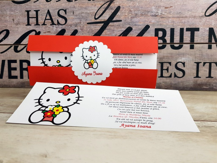 Invitatie Hello Kitty - model rosu [3]