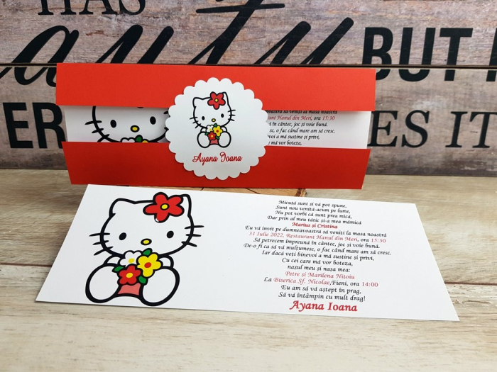 Invitatie Hello Kitty - model rosu [2]