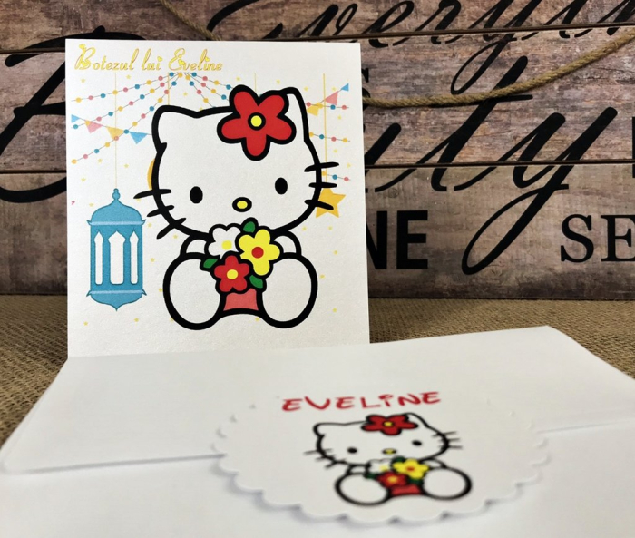 Invitatie Hello Kitty (model sidefat) [3]