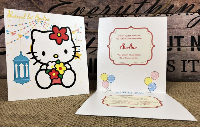 Invitatie Hello Kitty (model sidefat) [5]