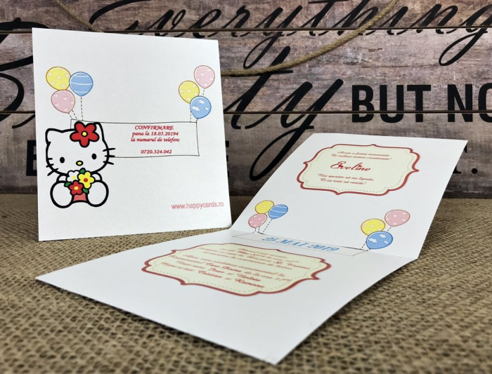 Invitatie Hello Kitty (model sidefat) [2]