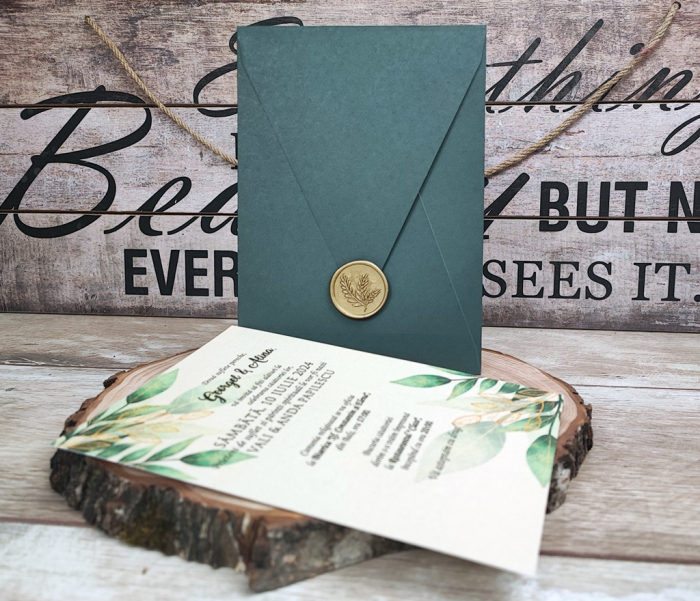 Invitatie Leaves cu sigiliu [6]