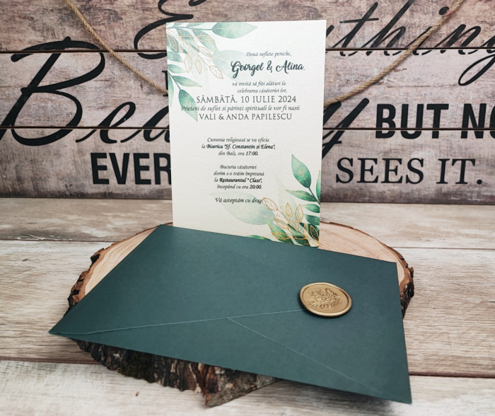 Invitatie Leaves cu sigiliu [2]