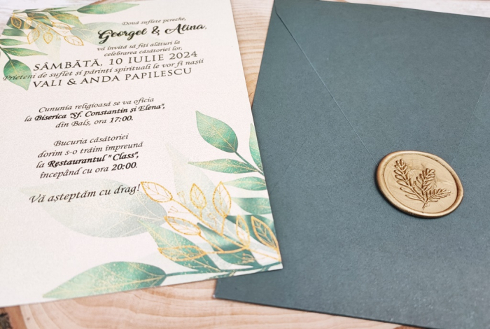 Invitatie Leaves cu sigiliu [3]