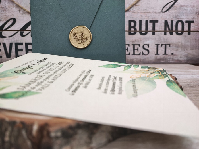 Invitatie Leaves cu sigiliu [7]