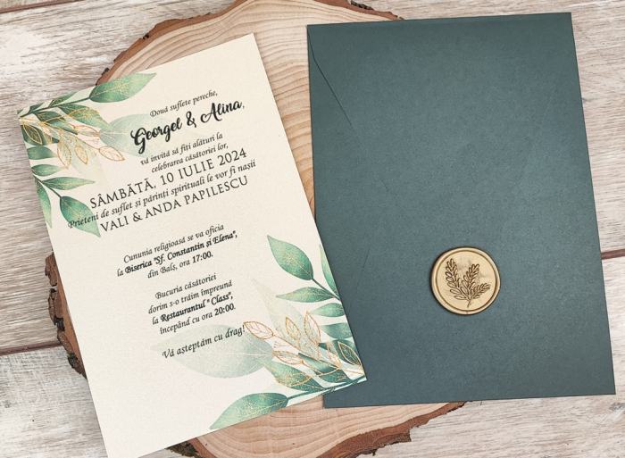 Invitatie Leaves cu sigiliu [4]