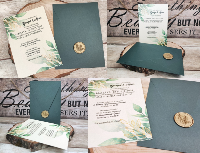 Invitatie Leaves cu sigiliu [5]