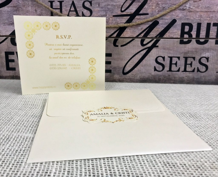 Invitatie LOVE is SWEET (crem perlat) [4]