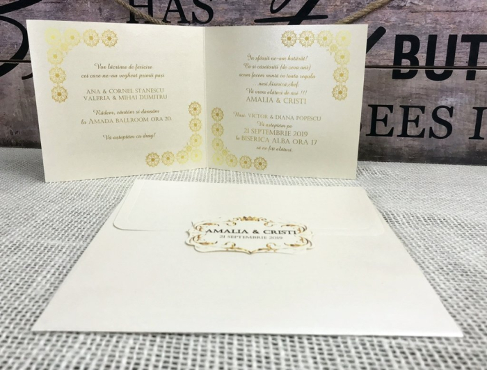 Invitatie LOVE is SWEET (crem perlat) [2]