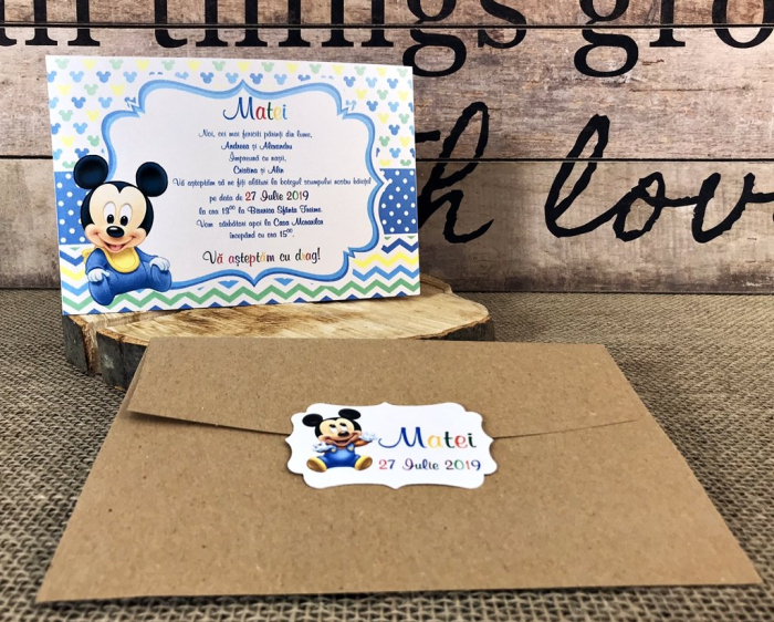 Invitatie Mickey Baby (model craft) [2]