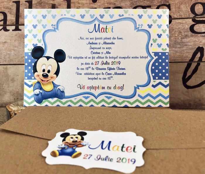 Invitatie Mickey Baby (model craft) [4]