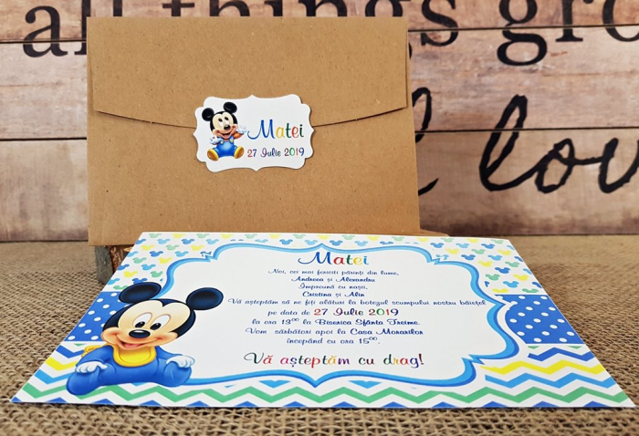 Invitatie Mickey Baby (model craft) [3]