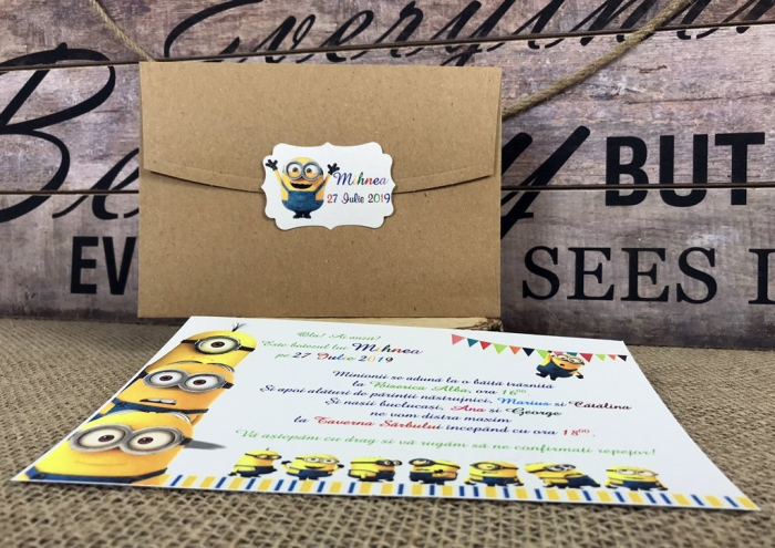 Invitatie botez MINIONS - model craft [6]