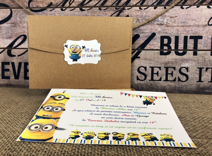 Invitatie botez MINIONS - model craft [4]