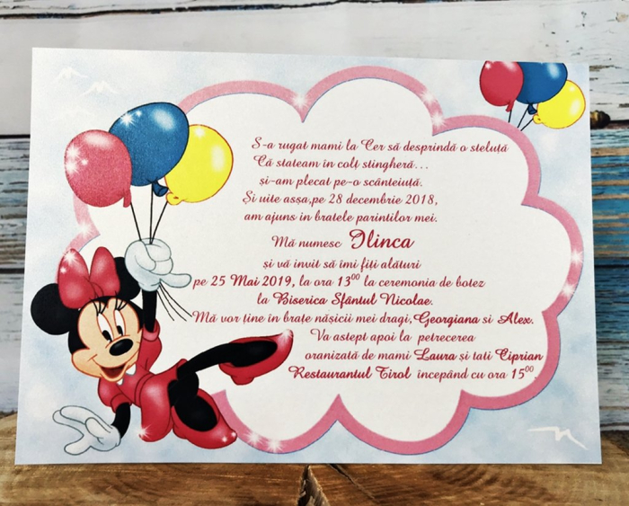 Invitatii petrecere copii Minnie Mouse - model craft [4]