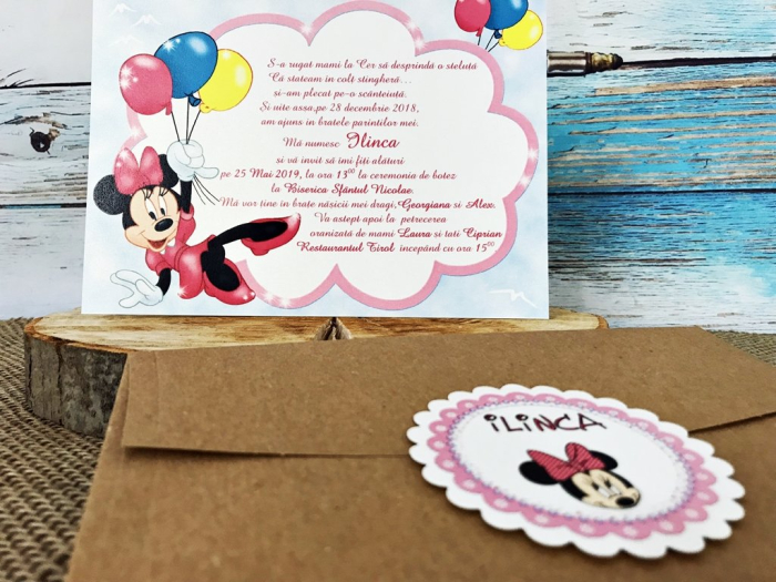 Invitatii petrecere copii Minnie Mouse - model craft [2]