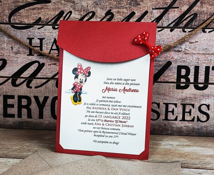 Invitatie Minnie Mouse - model Fundita [2]