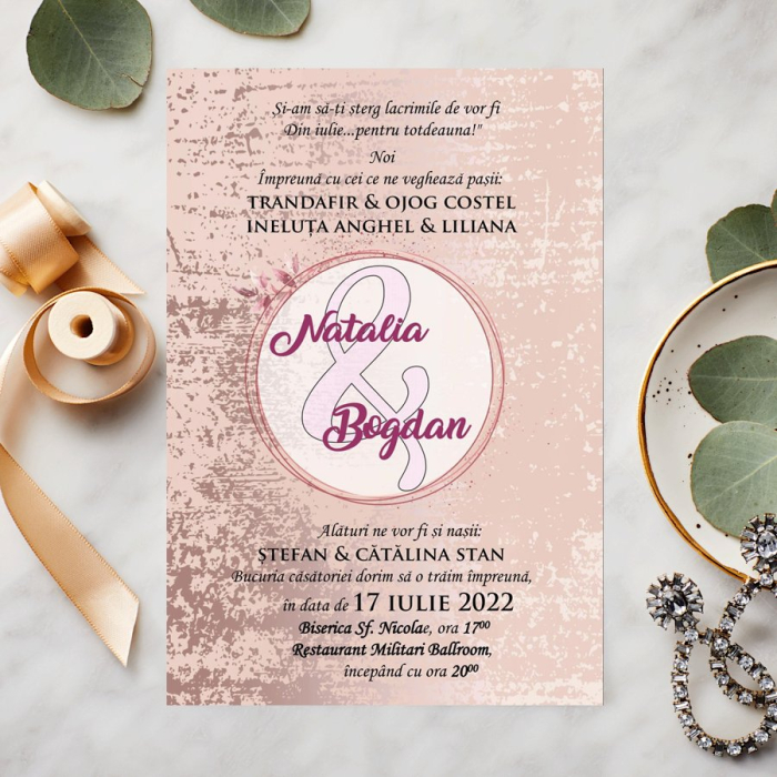 Invitatie nunta Glitter Pink [2]