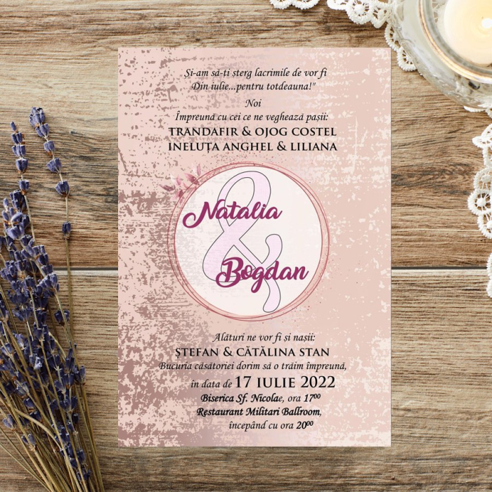 Invitatie nunta Glitter Pink [5]