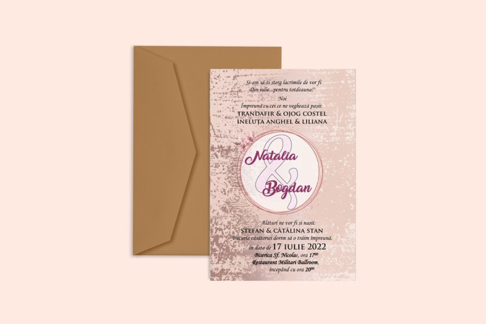 Invitatie nunta Glitter Pink [3]