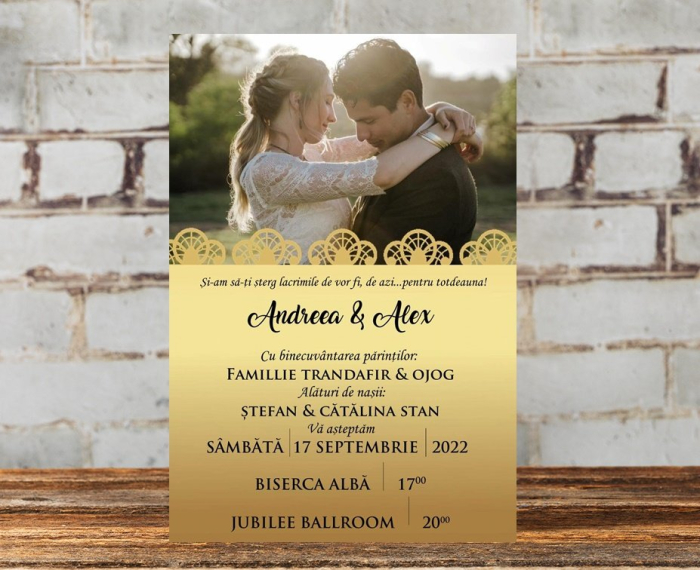 Invitatie nunta - Gold Foto [4]