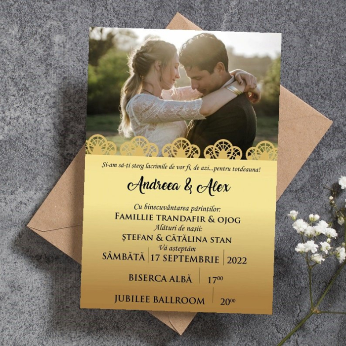 Invitatie nunta - Gold Foto [6]