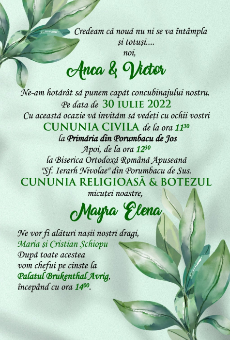 Invitatie nunta - Poveste de Vara [2]