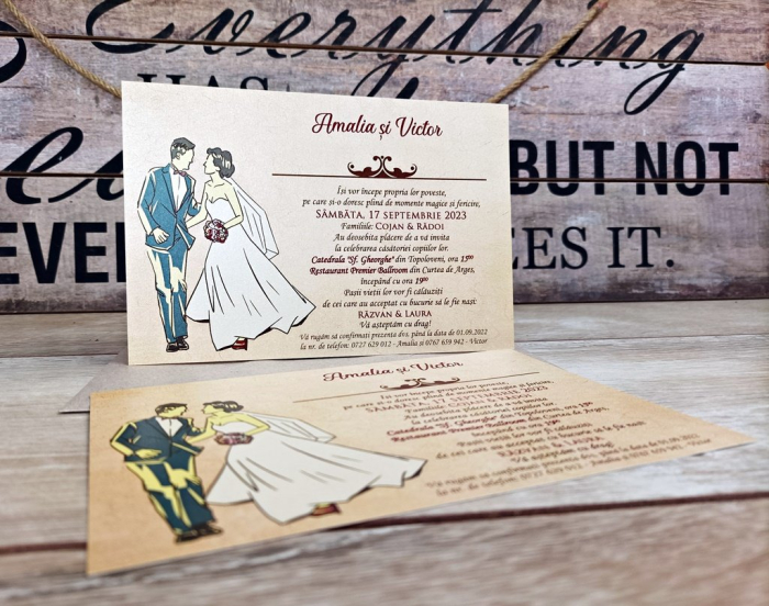 Invitatie nunta - Vintage Bride & Groom [2]