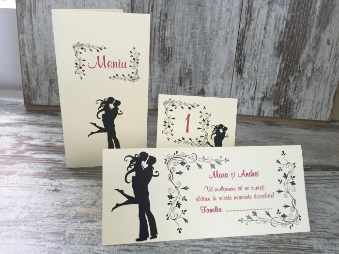 Invitatie nunta You & Me - fundita bordo [2]