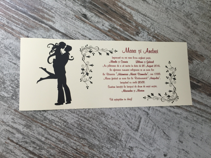 Invitatie nunta You & Me - fundita bordo [5]