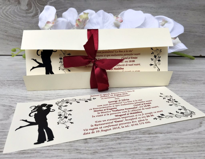 Invitatie nunta You & Me - fundita bordo [4]