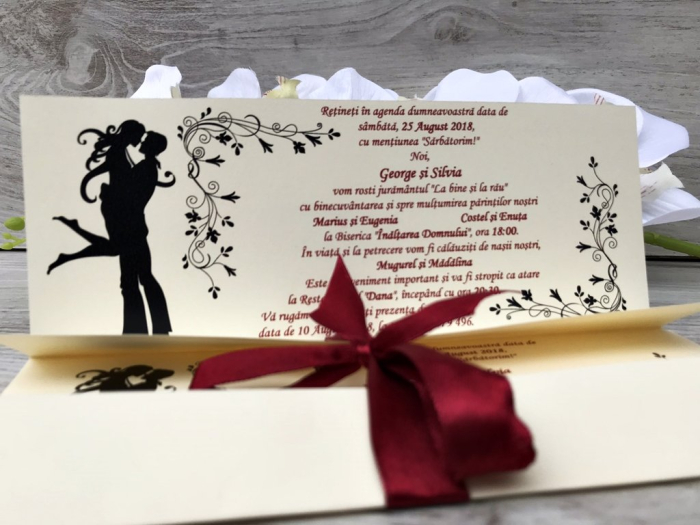 Invitatie nunta You & Me - fundita bordo [3]