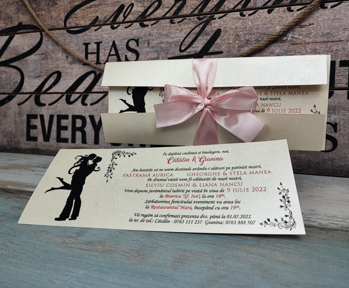 Invitatie nunta You & Me (fundita rose) [3]