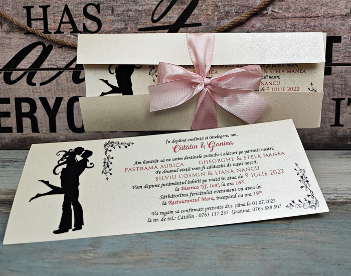 Invitatie nunta You & Me (fundita rose) [2]