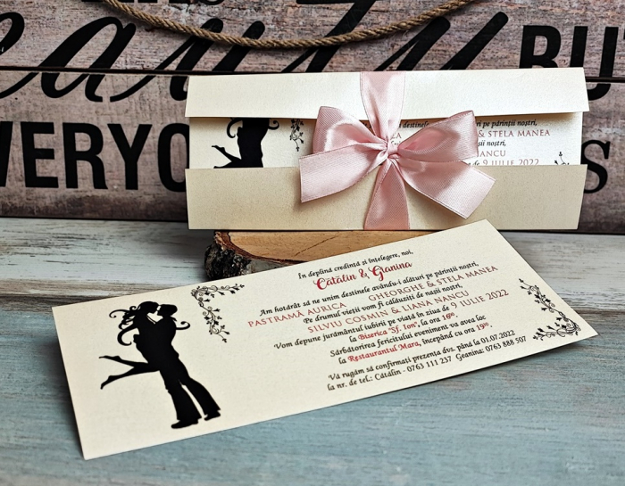 Invitatie nunta You & Me (fundita rose) [5]