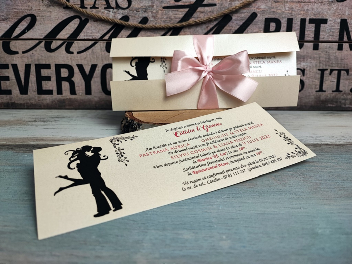 Invitatie nunta You & Me (fundita rose) [7]
