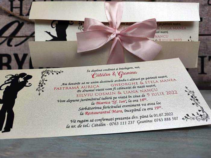 Invitatie nunta You & Me (fundita rose) [4]