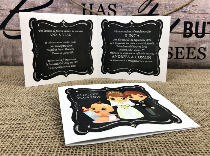 Invitatie NUNTEZ (fetite) - model alb sidefat [2]