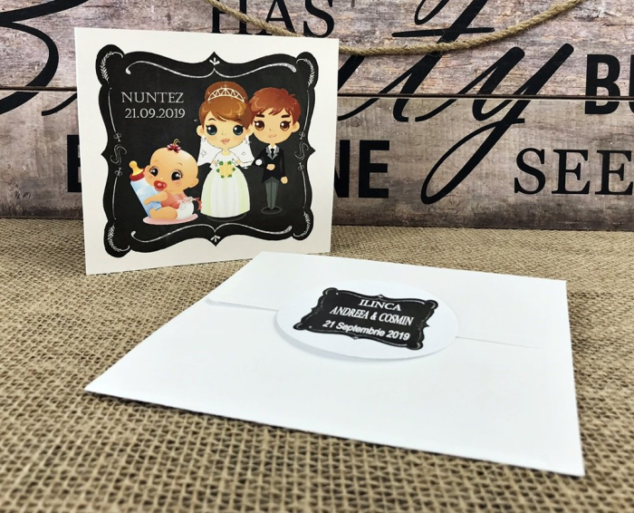 Invitatie NUNTEZ (fetite) - model alb sidefat [5]