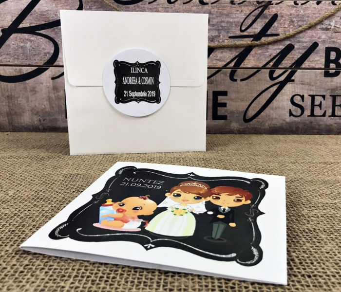 Invitatie NUNTEZ (fetite) - model alb sidefat [3]