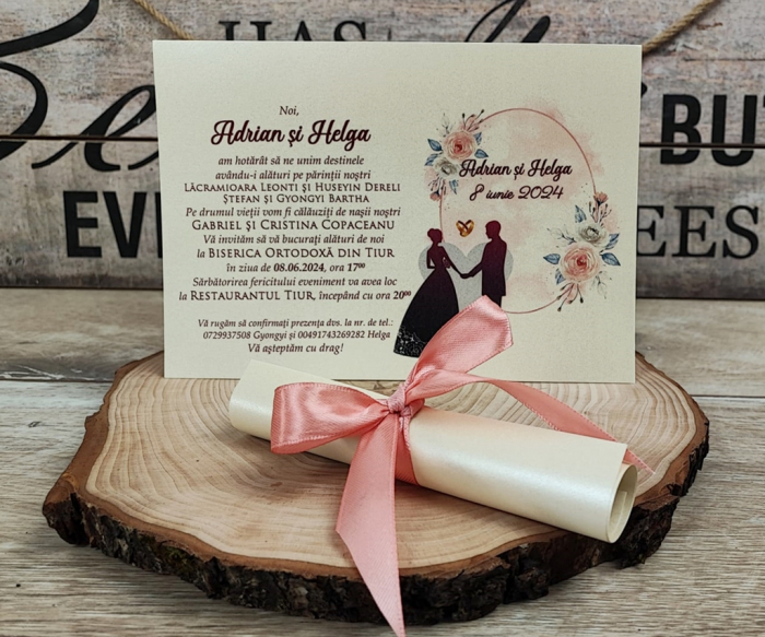 invitatie papirus Dusty Wedding [3]
